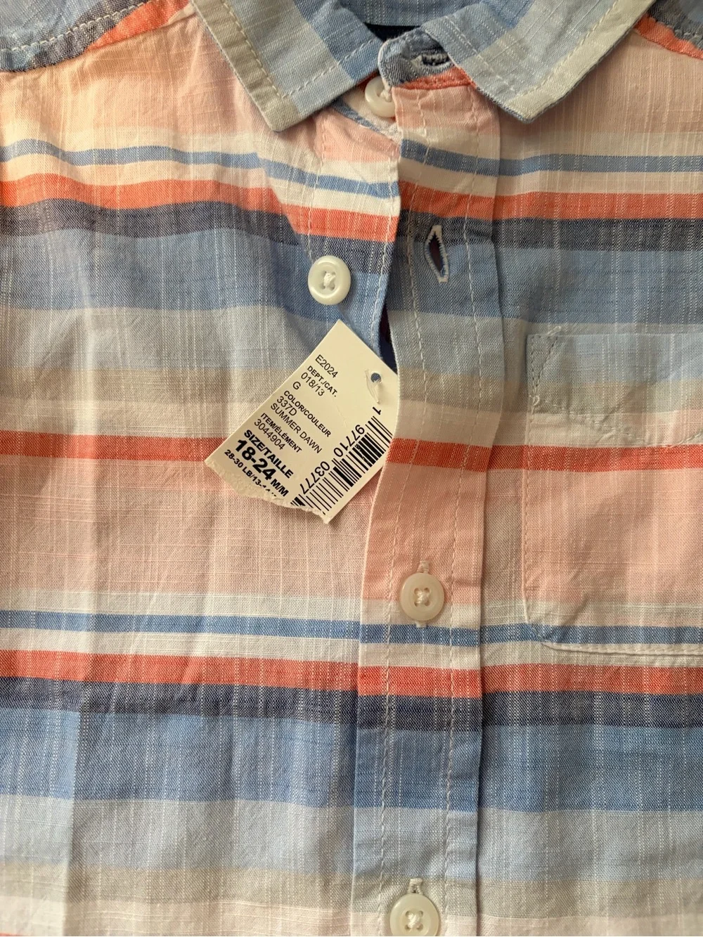 The Children's Place Blue, Pink & Coral Striped Button-Down Shirt